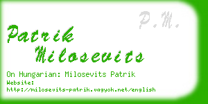 patrik milosevits business card